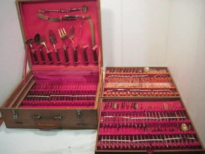 144-teiliges Johnny's Gems Besteck Silberbesteck Set für 12 Cheney England Holzkoffer - Bild 1 von 9