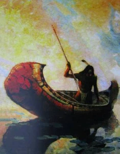 Indio en canoa 8 x 10 - Imagen 1 de 1