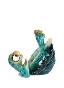 formano Dekofigur Schildkröte Harry blau Handy-Halter 12 cm Kunststein glänzend - Bild 1 von 2