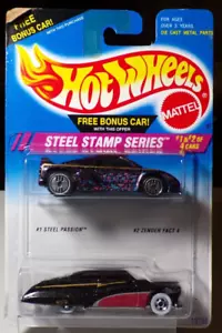 1995 Hot Wheels Steel Stamp Series 2 Pack - Steel Passion & Zender Fact 4 MOSC - Picture 1 of 3