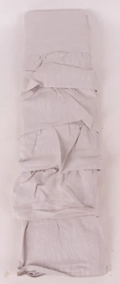 (1) Pottery Barn Evelyn Linen Ruffle bottom blackout curtain panel, 44x96, gray - Image 1 of 4