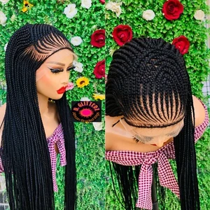 AFRICAN BRAIDED WIG ON 13*6 FRONTAL LACE CLOSURE 42" - Picture 1 of 8