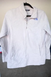The North Face Girls White Full Zip Fleece Jacket Sz XL Pockets Thermal Outdoors - Picture 1 of 8