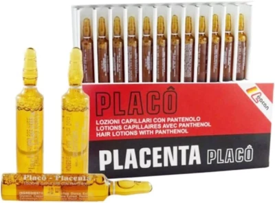 PLACO PLACENTA ANTI-HAIR LOSS TREATMENT HAIR GROWTH LOTION W/ PANTHENOL 12x10ml - Image 1 of 2
