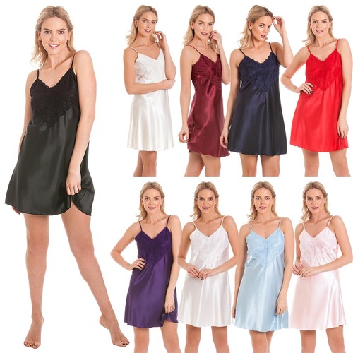 UNDERCOVER Camicia da notte in pizzo profondo raso negligee camicia da notte taglia 10 28 N48