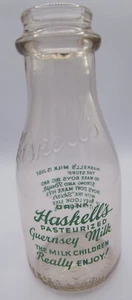 Haskell's Dairy, Augusta GA, 1 PT Milk Bottle, Boy's Nursery Rhyme, Green Pyro - Picture 1 of 7