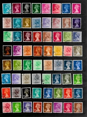 GB 1971-96 Machin definitives x series SGX841-1024 fine used selection 86 stamps — 第 1/2 张图片