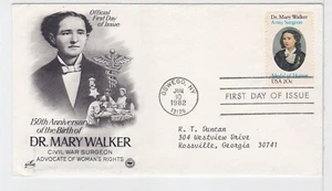 TurtlesTradingPost- Dr Mary Walker-  FDC 1982 #2013- Artcraft Variety Cachet - Picture 1 of 1