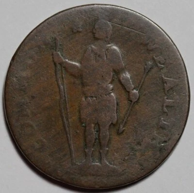Centavo de cobre colonial de Massachusetts 1787 Foto 1 de 4