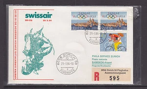 1984 SWISS AIR  COVER WITH OLIMPIC SET. - Picture 1 of 1