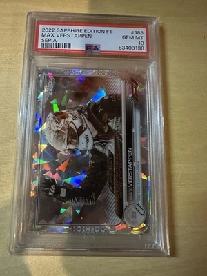 Topps 2022 edición cromo zafiro Fórmula 1 Max Verstappen #188 sepia/100 Foto 1 de 2