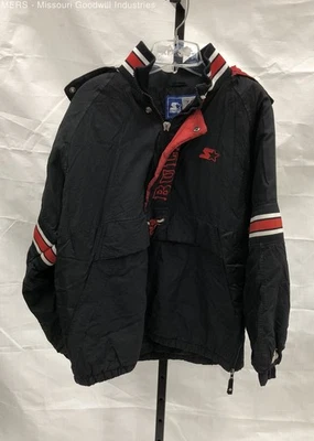 Starter Men's Black/Red Bulls Varsity Windbreaker Jacket - Size XL - Image 1 of 4