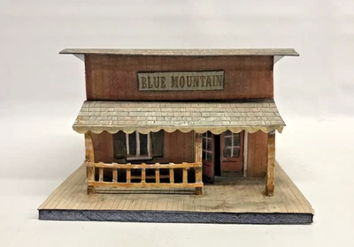 HO Scale Cardboard Building Old West Blue Mountain Commercial Building - Image 1 of 4