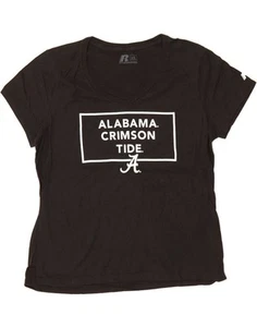 RUSSELL ATHLETIC Womens Graphic T-Shirt Top US 12/14 Large Black Cotton AA07 - Picture 1 of 3