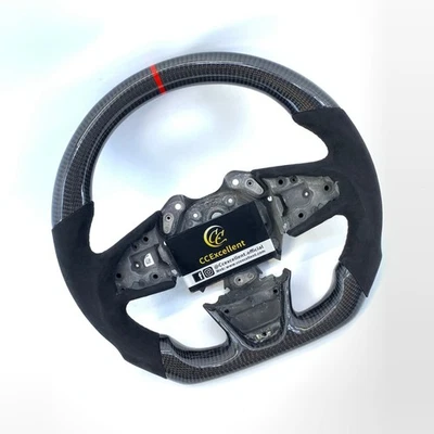 For real carbon fiber steering wheel Renault Megane 4 Grand with Alcantara - Image 1 of 4