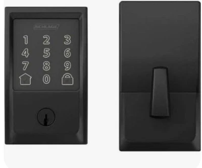 Schlage Encode Smart Wi-Fi Deadbolt Century Trim Matte Black BE489WB CEN 622 C - Image 1 of 2
