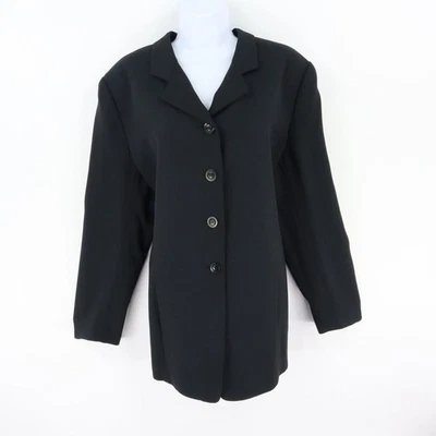 Chaqueta Blazer Larga Rena Rowan Essentials Mujer Talla 16 Negra Hombreras CARRERA Foto 1 de 4