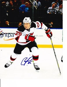 NEW JERSEY DEVILS CAM JANSSEN SIGNED WHITE JERSEY 8X10 - Picture 1 of 1