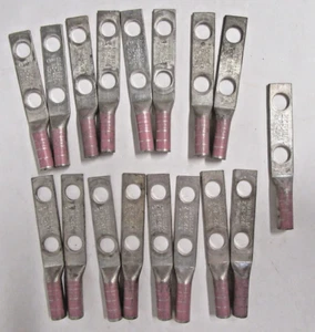 17 ct BURNDY YA252N HYLUG TERMINALES DE COMPRESIÓN 2 ORIFICIOS 1/0-AWG 1/2" TACOS barril largo - Imagen 1 de 4