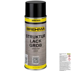 BREHMA Strukturlack grob Kunststoff lackierb. Kräusel Spray schwarz matt 400ml - Bild 1 von 5