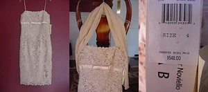 NWT - Stunning Cream Lace Cocktail Dress -- Size 4 - Chetta B - CLEARANCE! - Picture 1 of 1