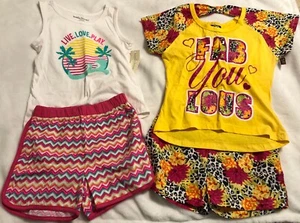 Girls Summer Sets Lot of 2 Yellow/White Size 6/6X NWT - Picture 1 of 2