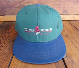 Twelve Bridges Golfschläger Hut grün blau Leder Strapback Imperial Kopfbedeckung Vintage - Bild 1 von 10