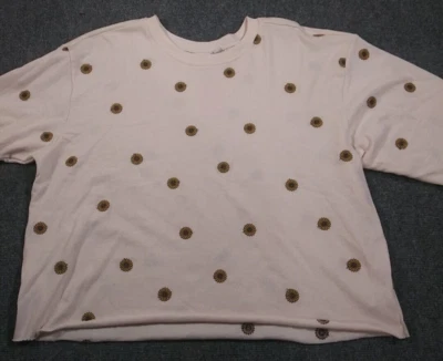 Mighty Fine Top Womens 2X Sunflowers Cream Yellow Floral Sweatshirt New — 第 1/4 张图片