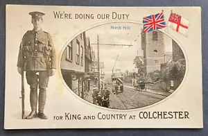 More details for ww1 postcard soldier north hill colchester ‘doing our duty for king and country’