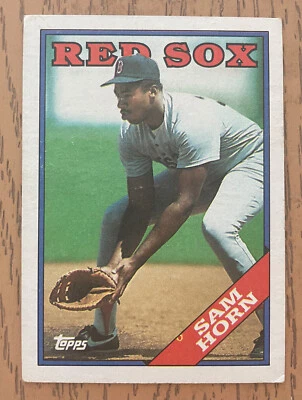 Sam Horn 1988 Topps Trading Card #377 Baseball Vtg Vintage 80s Boston Red Sox  - Image 1 of 4
