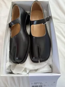 NEW MARGIELA black leather tabi mary janes 40.5 NWB new $1150 - Picture 1 of 5