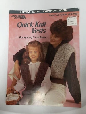 Quick Knit Vests Leisure Arts Leaflet 346 - Image 1 of 2