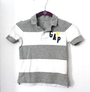 Gap Kids Gray White Stripe Short Sleeve Boys (Unisex) polo XS - Picture 1 of 3