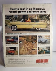 News Paper Cut Out Of 1954 Mercury Ad 10x14 - Picture 1 of 2