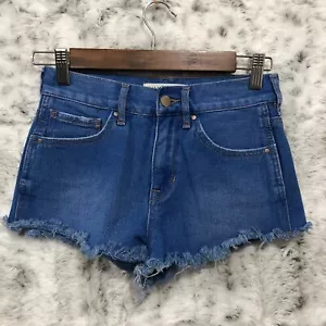 Bullhead BLue Denim Cut Off High Rise Shorts Sz 23 - Picture 1 of 9