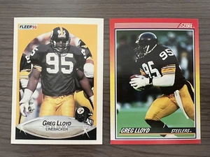 1990 Fleer Score Football Card Lot Pittsburgh Steelers Greg Lloyd #147 #279 - Picture 1 of 2