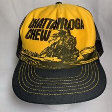 Vtg 60s Chattanooga Chew Snapback Hat Mesh Tobacco NOS Vibrant Yellow Made USA