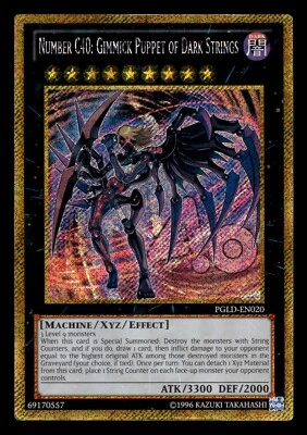 Tarjeta de Ra Yugioh número C40: Gimmick Puppet of Dark Strings PGLD-EN020 Gold Secret Foto 1 de 2