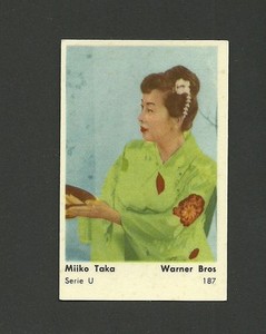 Miiko Taka Movie Film Star Vintage 1960s Swedish Collector Card #U187
