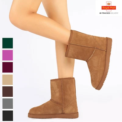 New Ladies women’s warm faux fur lined hug snugg Ankle Shoes Snow Boots UK sizes - Image 1 of 4