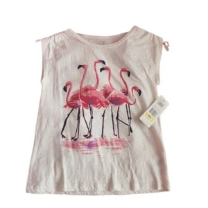 Peek Flamingo Tshirt Girl size 8 new Short Sleeve - Picture 1 of 5