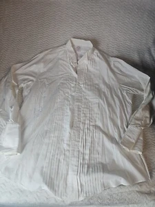 Brooks Brothers Smoking Hemd Herren 17,5-36 Madison weiß Plissee Latz French Cuff - Bild 1 von 8