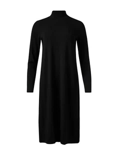 NEW Eileen Fisher Viscose Jersey Scrunch-Neck Maxi Dress Black - Size XS #D7912 - Picture 1 of 7