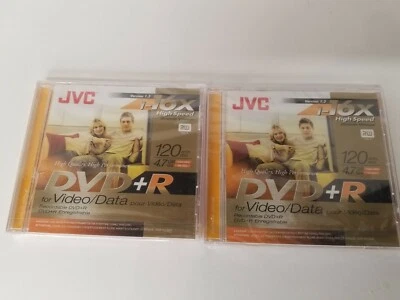 2 JVC DVD+R 1-16x High-Speed Discs Video Data Single Version 1.3 New, 4.7 GB) - Image 1 of 4