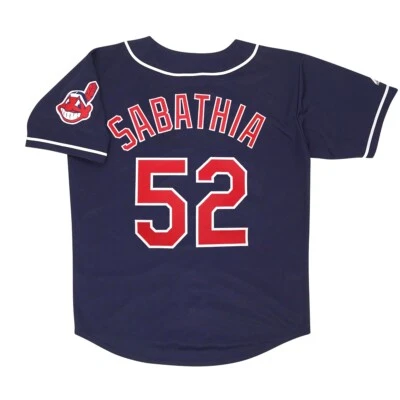 CC Sabathia Cleveland Indians Alt Navy Jersey w/ Team Patch Men's (S-3XL) - Image 1 of 4