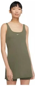 Womens Nike Bliss Luxe Tennis/Training Dress 2-in-1 Olive Size XSmall - Picture 1 of 3