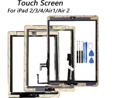 Touch Screen Digitizer Replacement For Apple iPad 2/3/4/ & Air  - Black / White - Image 1 of 2