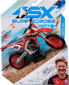 Motocicleta Honda roja escala 1:10 SX Supercross Justin Hill primera edición #46 - Imagen 1 de 1