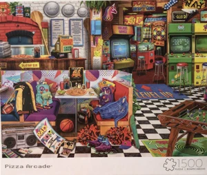 Buffalo Games Aimee Stewart "Pixel's & Pizza," Arcade 1000 Piece Jigsaw Puzzle - Picture 1 of 1