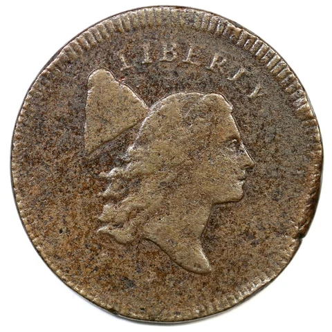 1795 C-5a R-3 Plain Edge, Thin Planchet Liberty Cap Half Cent Coin 1/2c Cover